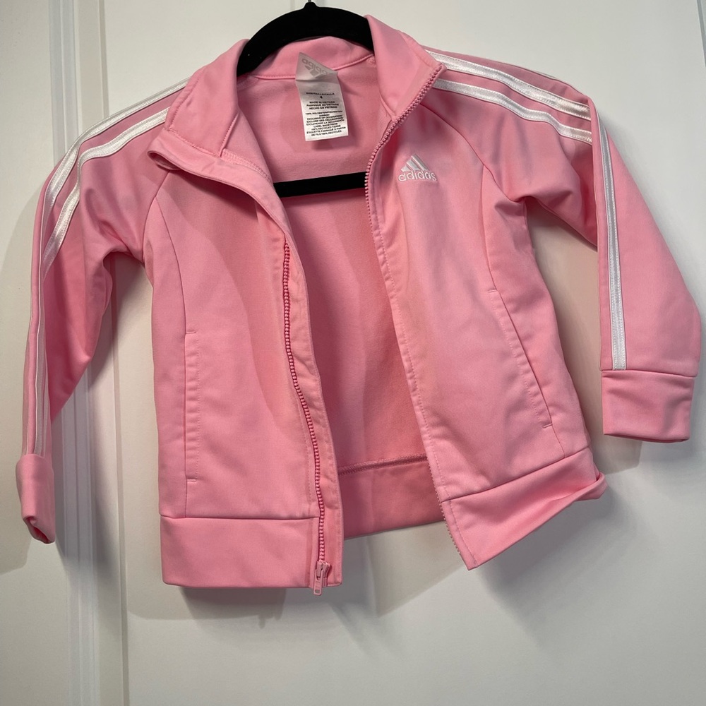 ADIDAS Pink Toddler track jacket EUC Size 4